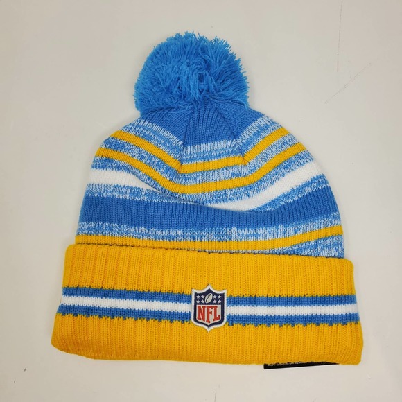 NEW 2021 NFL NEW ERA ON FIELD SIDELINE POM BEANIE - Los Angeles Chargers - Picture 3 of 4